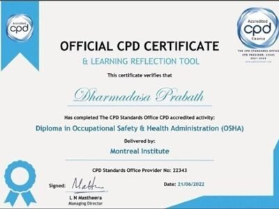 Certificate in Occupational Safety & Health Administration (OSHA)